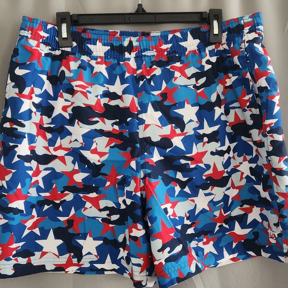 Academy Sports Patriotic Star Camo Swim Shorts LIKE NEW Medium Size